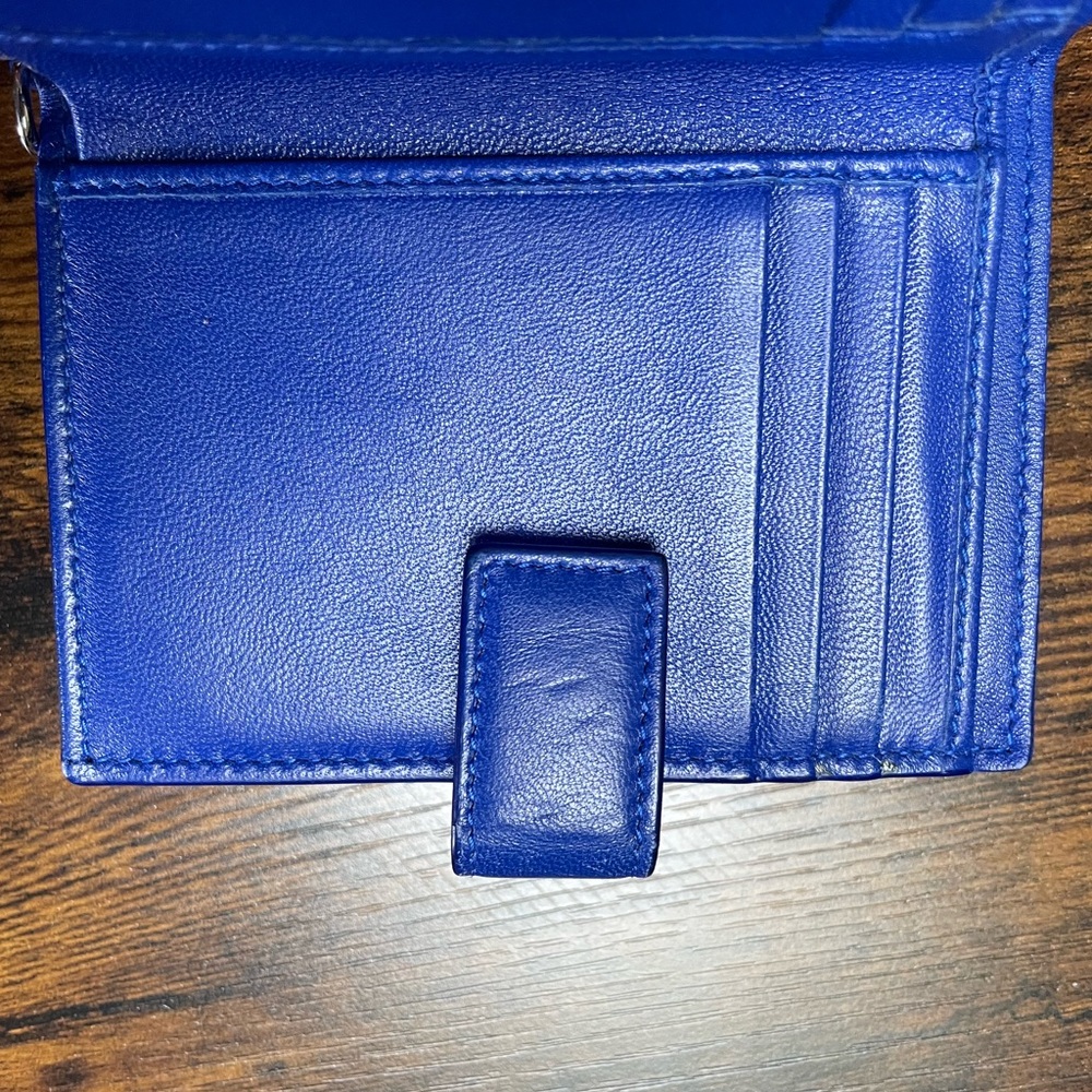 Christian Dior Quilt Lambskin Cannage Lady Dior Eden Wallet Blue - Picture 5 of 10